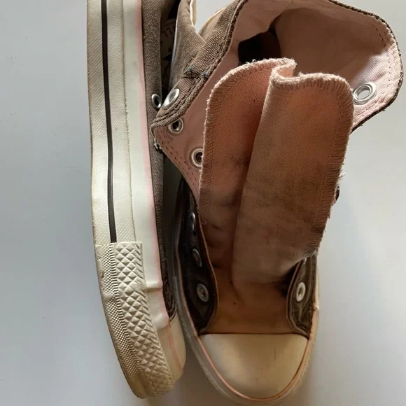 Converse high tops 2 tone brown pink Chuck Taylor Converse all stars size 7 - Picture 10 of 11